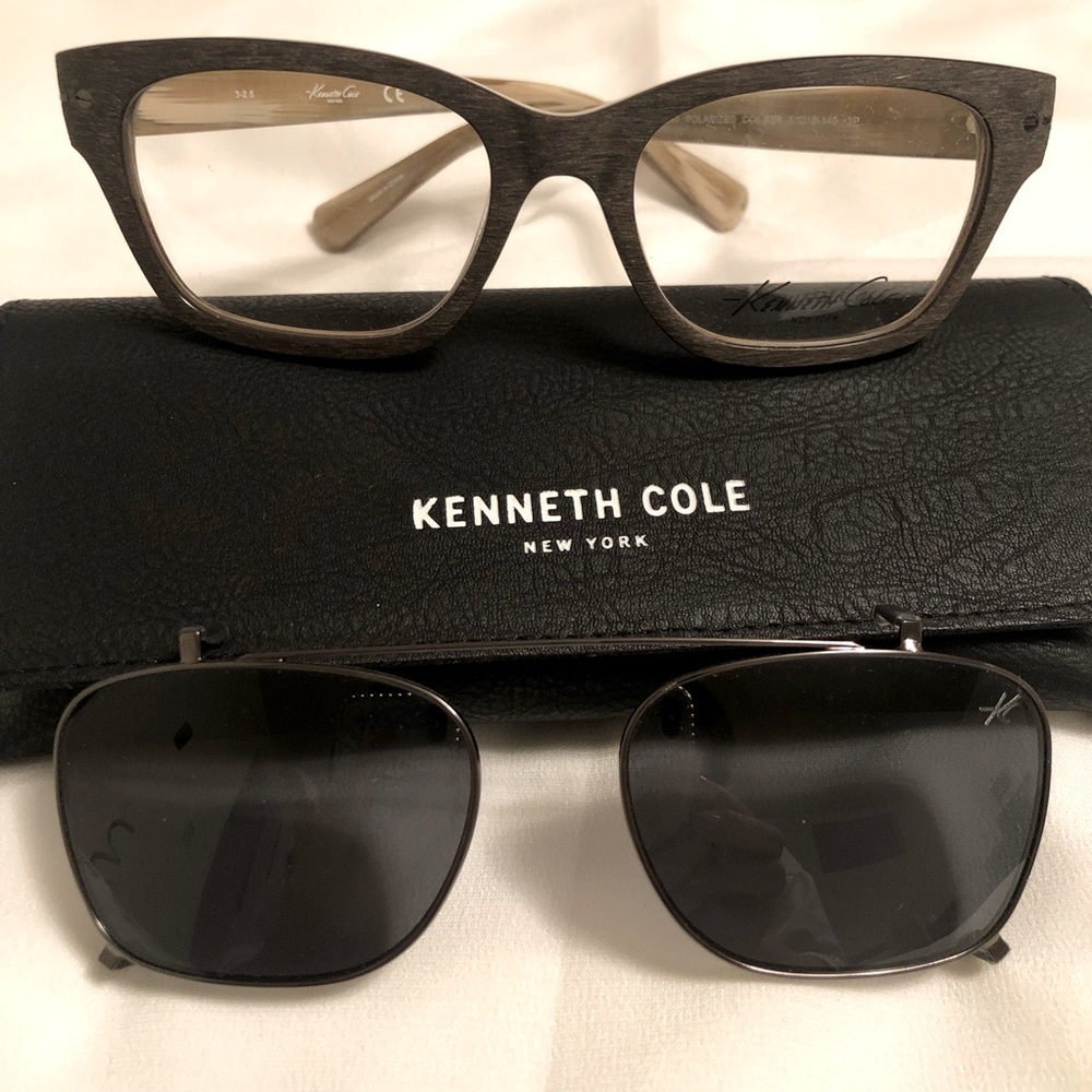 Kenneth Cole New York frame with polarized clip-on sunglasses